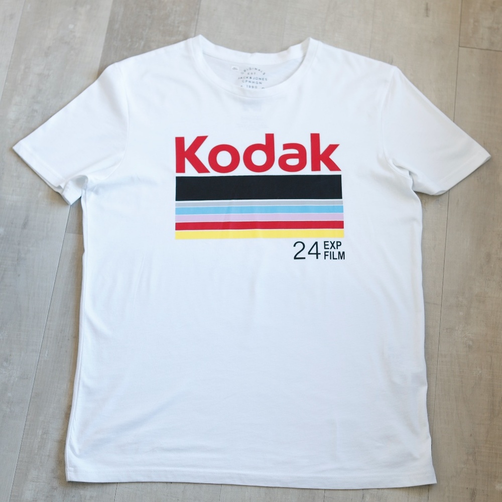 Vintage Kodak Logo Graphic Tee Shirt Mens Large Short Sleeves NWOT